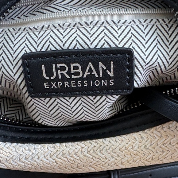 Urban Expressions Cream and Black Hobo Bag - Picture 3 of 4